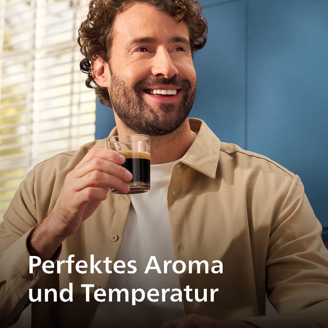 PHILIPS Serie 5500 Kaffeevollautomat (EP5544/50) – LatteGo Milchsystem, 20 heiße und kalte Kaffeespezialitäten, 40% leiser mit SilentBrew, QuickStart, Schwarz/Grau