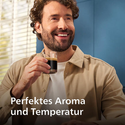 PHILIPS Serie 5500 Kaffeevollautomat (EP5544/50) – LatteGo Milchsystem, 20 heiße und kalte Kaffeespezialitäten, 40% leiser mit SilentBrew, QuickStart, Schwarz/Grau
